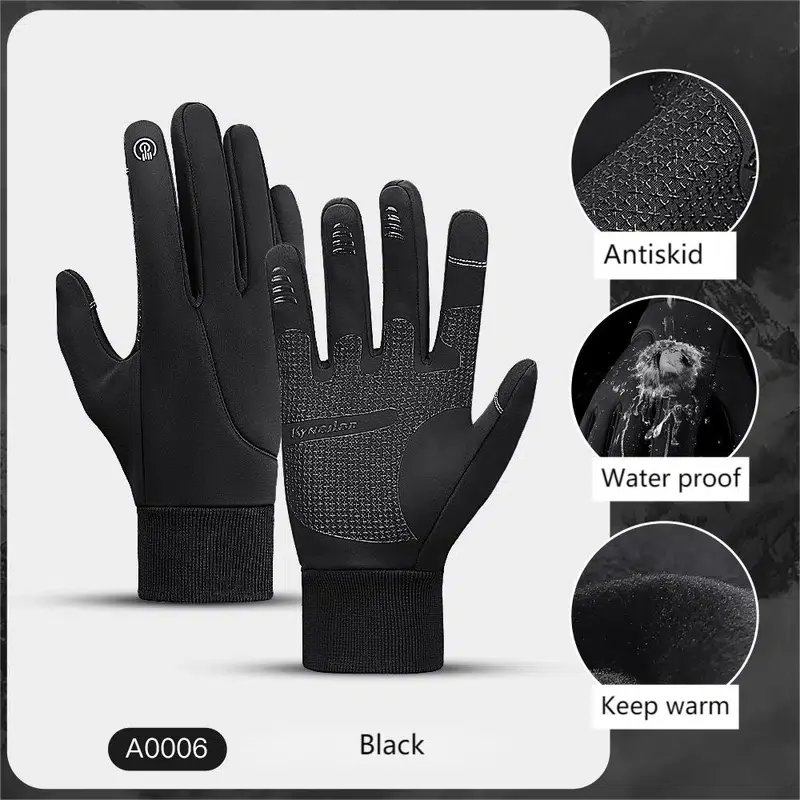 

Men's Ski Gloves Thickened Windproof Non-slip Touch Screen, For Cycling Camping Hiking Running