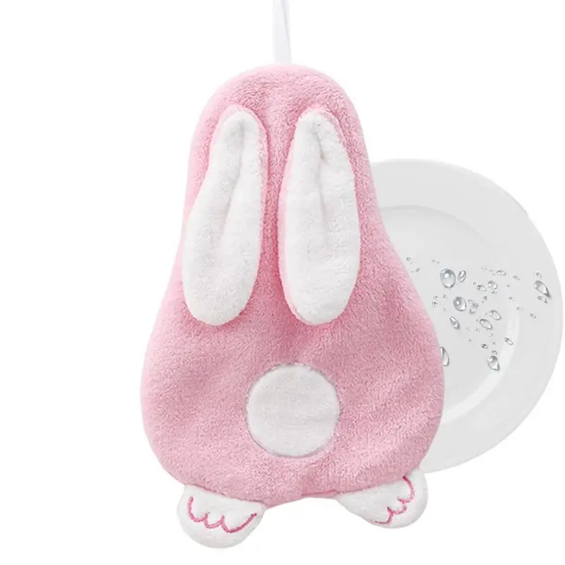 

Bunny Hand Towel Thickened Coral Velvet Hand Towels For Bathroom With Bunny Shape Bathroom Hand Towels Household Rabbit
