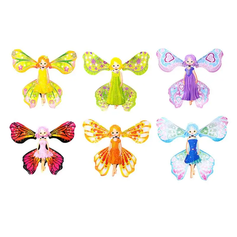 6pcs Magic Flying Butterfly Fairy Princess Toys With Wings For Girls Surprise Gift Magic Props Magic Tricks Kid Toy Children Toy