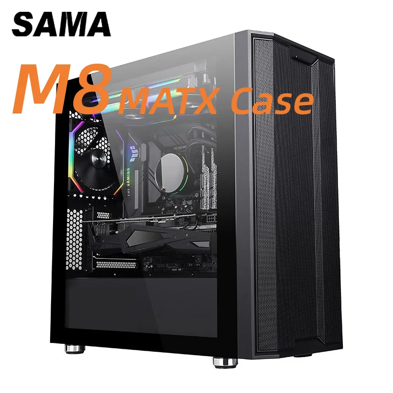 SAMA Корпус для игрового офисного компьютера Brother M8 с плоской головкой стеклянная
