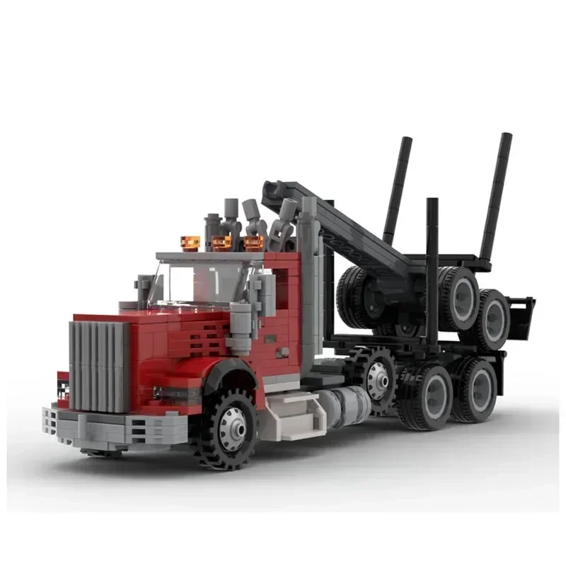 Фото MOC- 139109   Бревенчатый грузовик в сборе, сращивание строительного блока, модель 825, детали строительного блока, детские строительные блоки на день рождения, игрушка в подарок №3