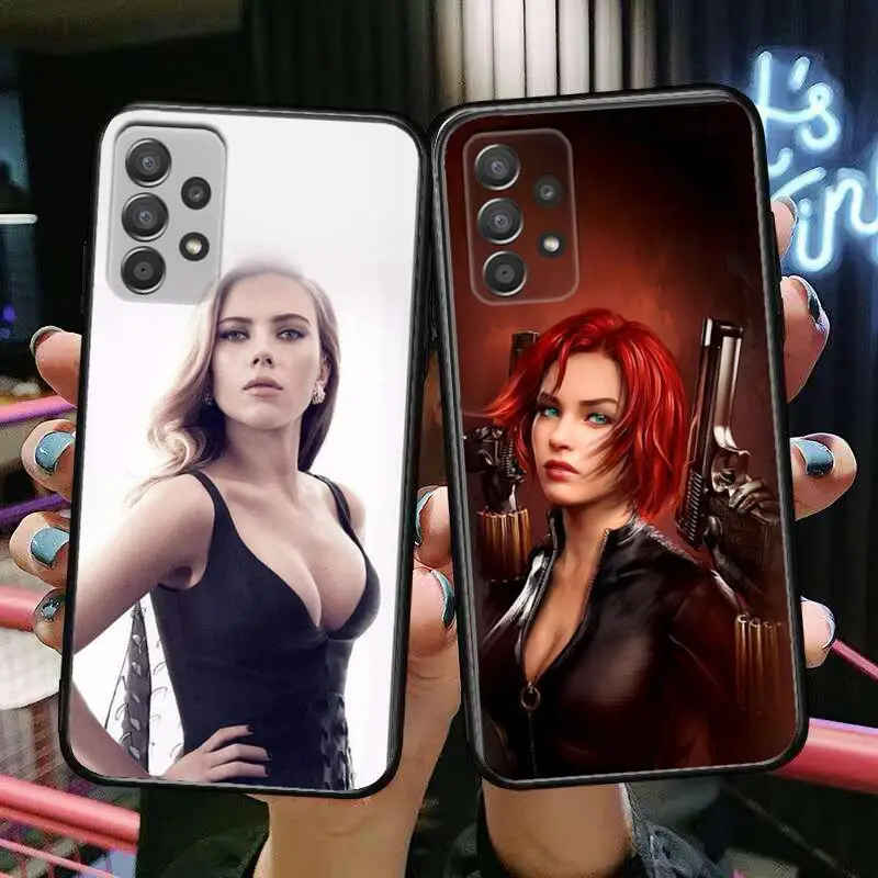 

Black Widow Marvel Phone Case Hull For Samsung Galaxy A70 A50 A51 A71 A52 A40 A30 A31 A90 A20E 5G a20s Black Shell Art Cell Cove