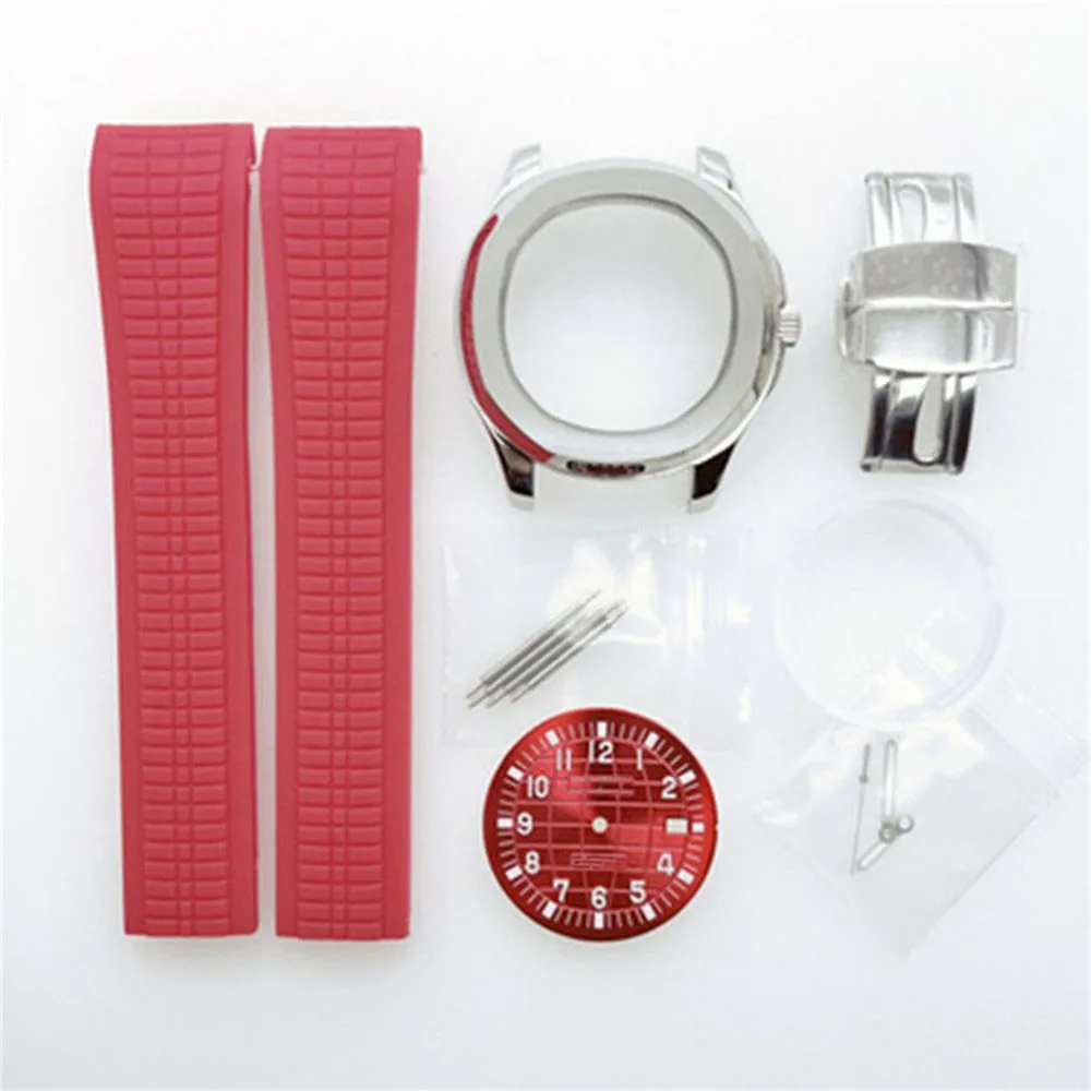 

Brand New Modify Silver 44MM NH35 Case PP Rubber Strap 32MM Luminous Dial Watch Hand Mechanical Diving Watch Accessories