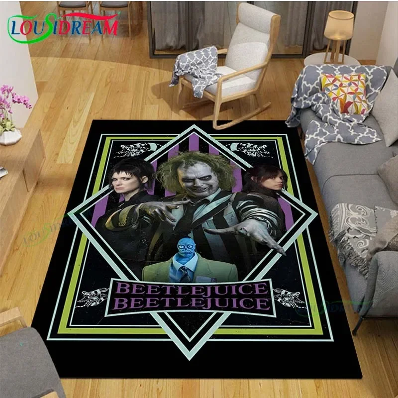 Фото Роль комедийного фильма ужасов B-Beetlejuice, ковры с принтом для гостиной, противоскользящий коврик, детские коврики для спальни, коврик для йоги, декор ковра №3