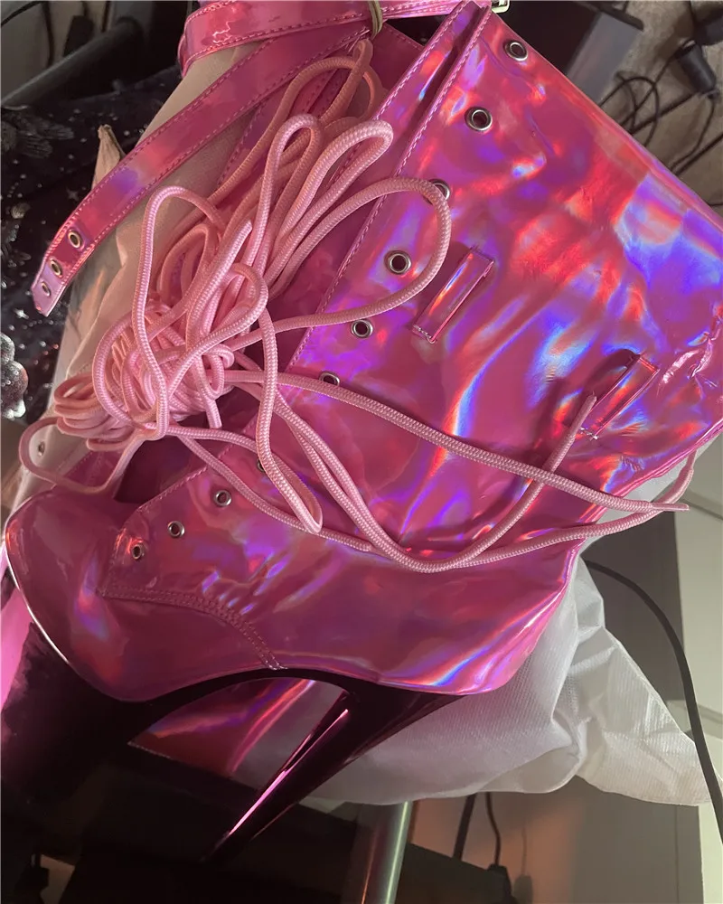 20 cm high sexy boots, electroplated sole discolored upper thigh high boots, 8 inches, super sexy boots for women