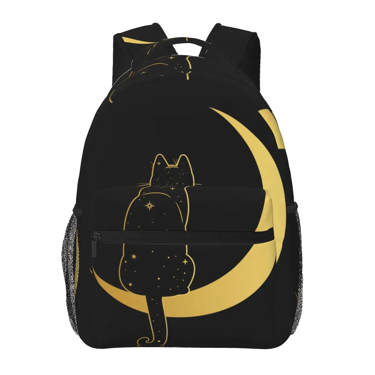 

Men Woman Backpack Cat Sitting On The Crescent Moon Schoolbag for Female Male 2023 Fashion Bag Student Bookpack