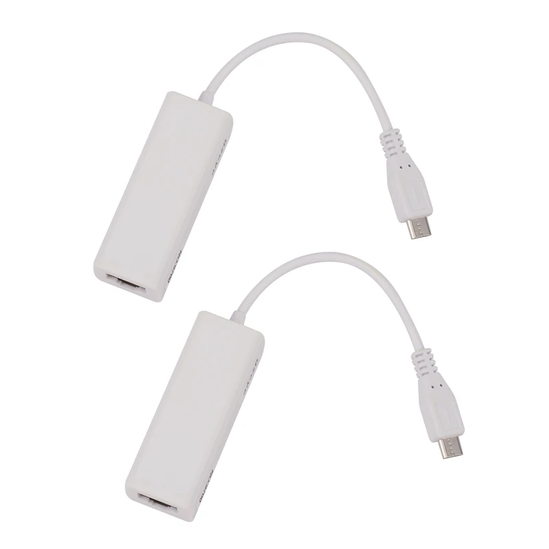 

2 шт., адаптер Ethernet с Micro-USB 2,0 5P на RJ45