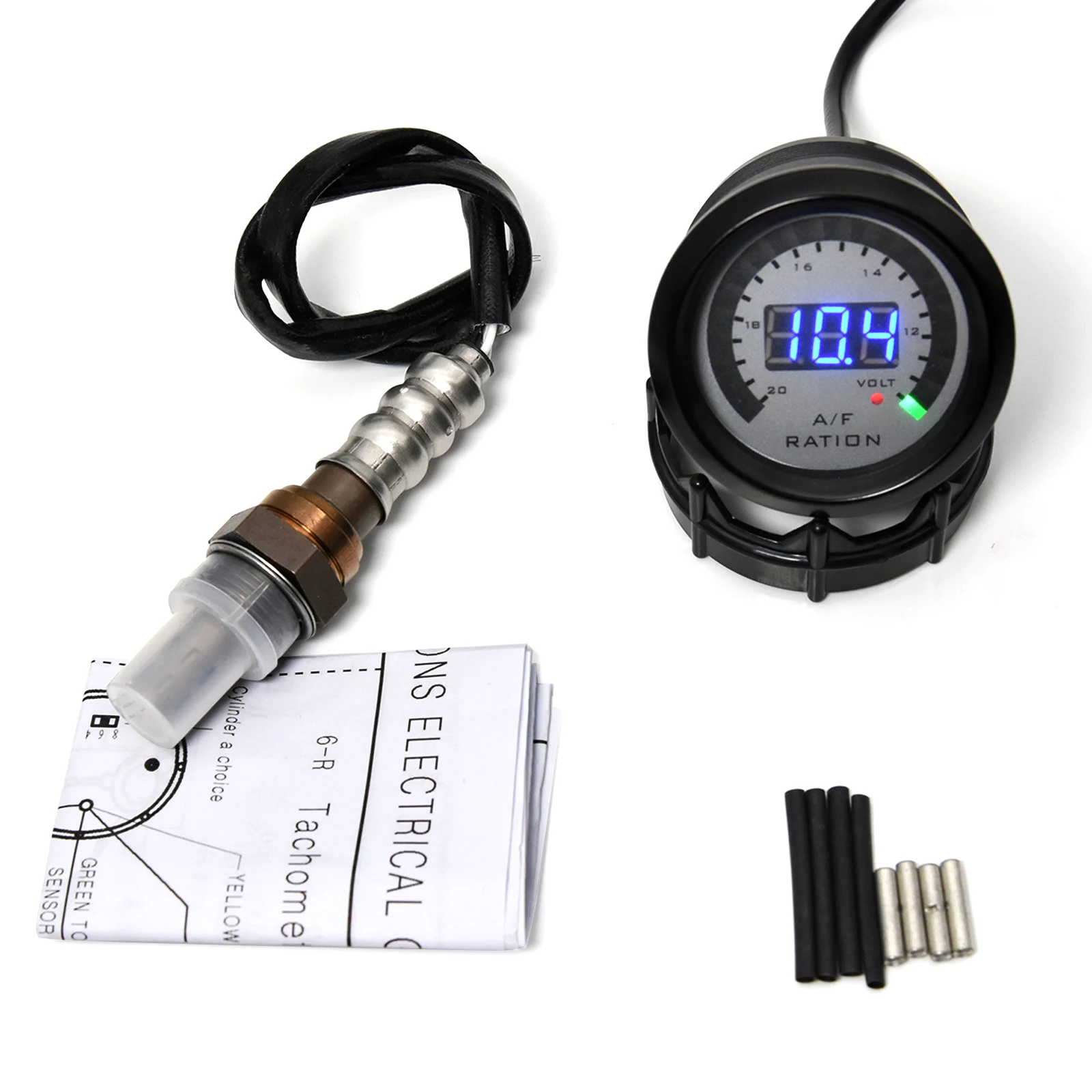

52mm Air Fuel Ratio Gauge With 4-Wrie Universal Lambda Probe Oxygen O2 Sensor Car Gauge Digital Display Fit for 12V Car 234-4209