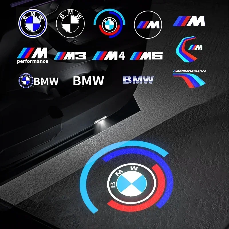 2Pcs Car LED Door Logo Projector Warning Light Ghost Shadow Welcome Lamp Accessories Styling For BMW E39 X5 E53 E52 528i M M5
