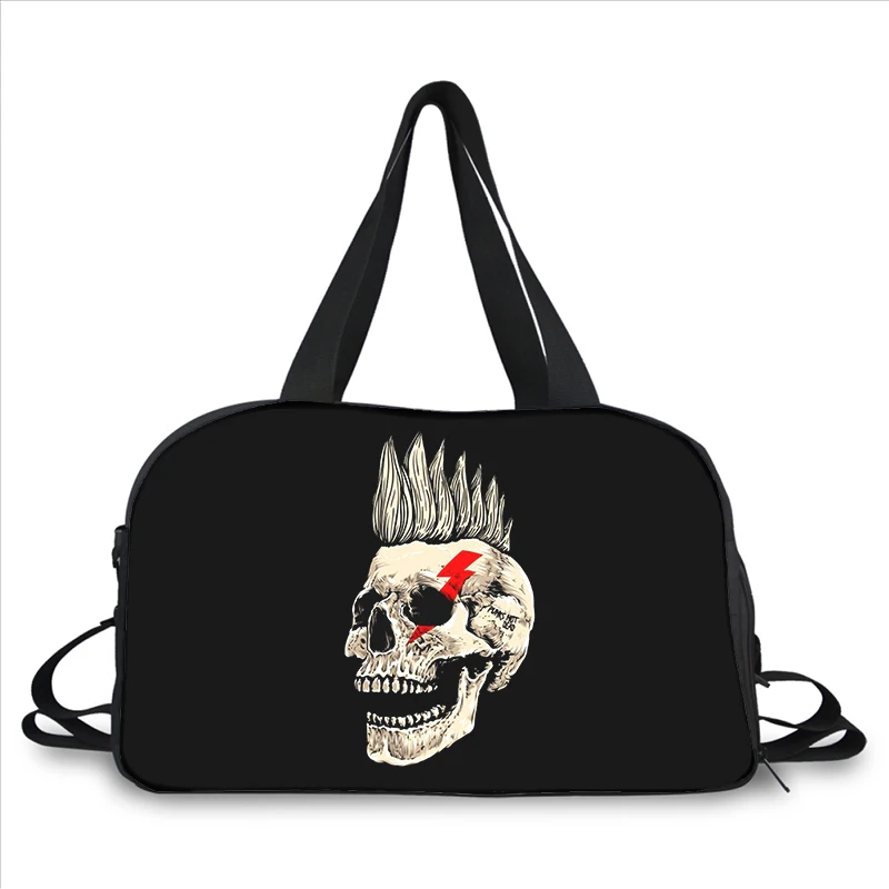 Punk Rock Hard 3D printing fashion trend portable large capacity multi function messenger bag travel bag