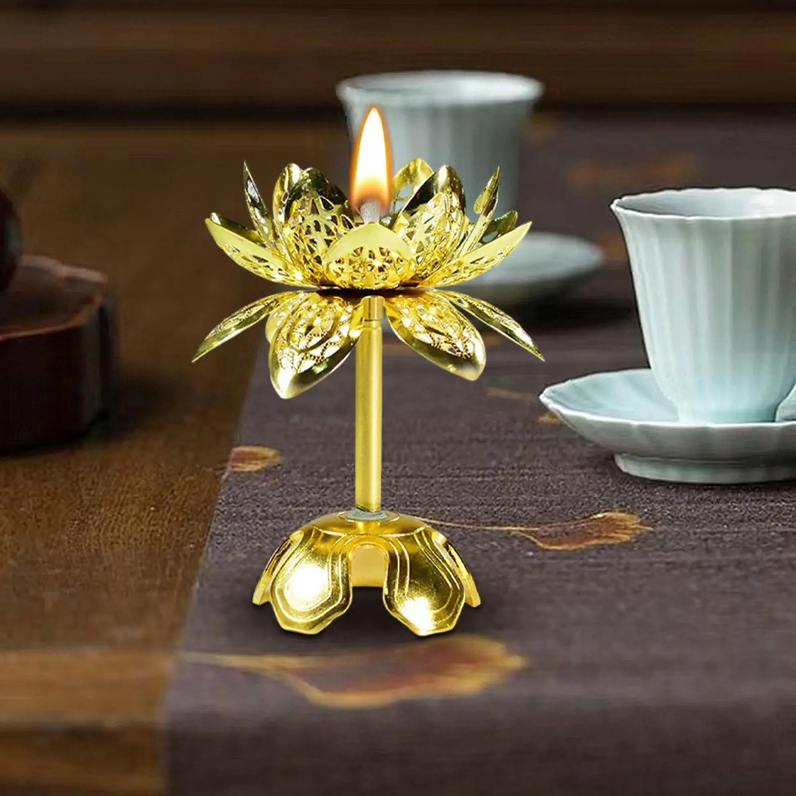 

Retro Style Butter Lamp Wick Holder Telescopic Wick Rack Ghee Lamp Holder