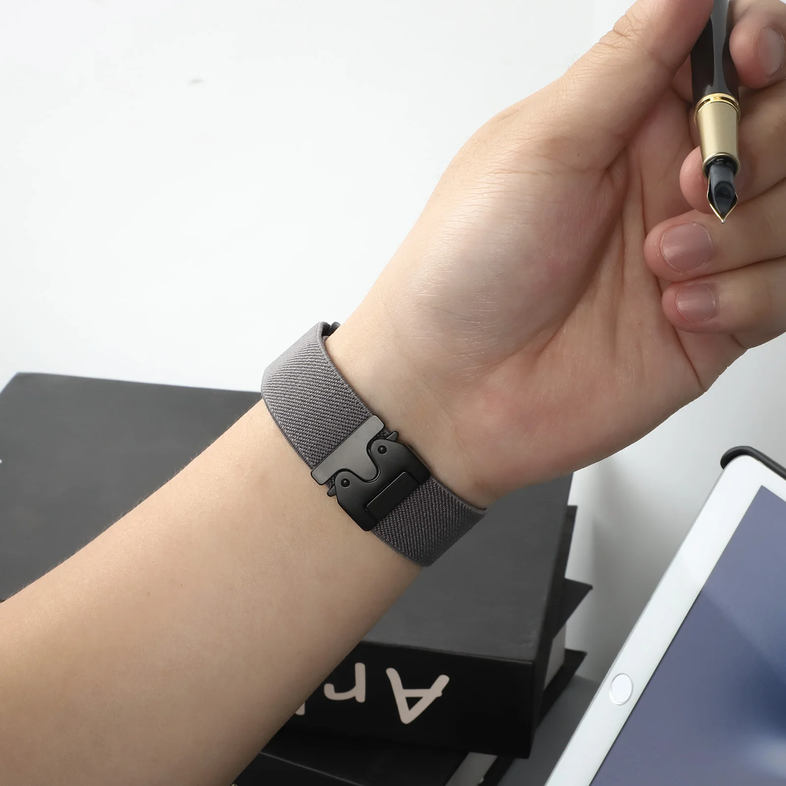 Ремешок без зазоров для Samsung Galaxy Watch 7 FE 6 4 Classic 5 pro 44 мм 40 мм 47 эластичный нейлоновый парашютный браслет Samsung Watch 7 ремешок (art.: 3920cf9acbbef) - 3920cf9acbbef