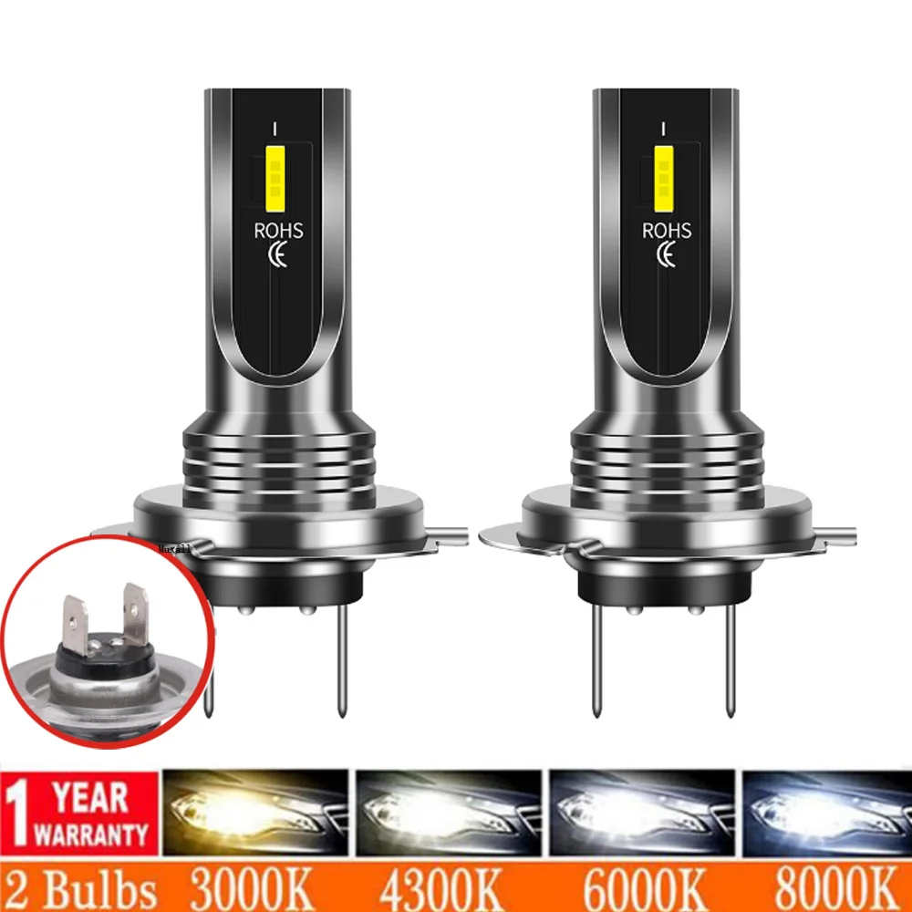 

2Pcs H7 H4 LED CSP Car Fog Light H11 H8 H9 H16JP H1 H3 Car Headlight Bulbs 9005 9006 Auto Driving Headlamp Lamps 6500K 12V 24V