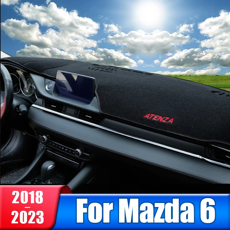 Car Dashboard Sun Shade Cover Mat Non Slip Pad Carpets For Mazda 6 GJ GL Mazda6 Atenza 2018 2019 2020 2021 2022 2023 Accessories