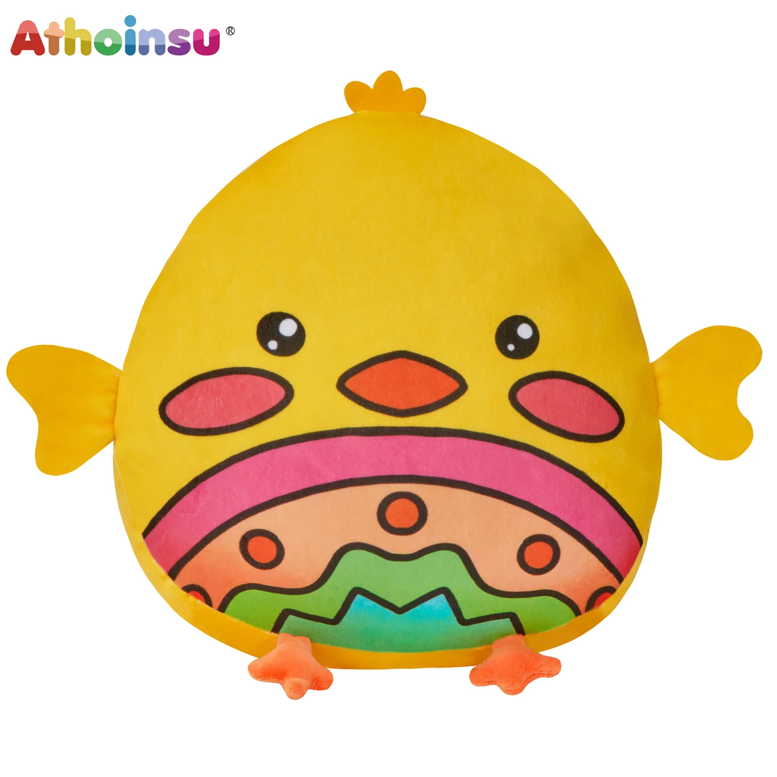 

Athoin Cute Chick Cotton Stuffed Animal Soft Round Plush Throw Pillow Children's Toy Easter Chick Kids Plush Toy Kids Gift