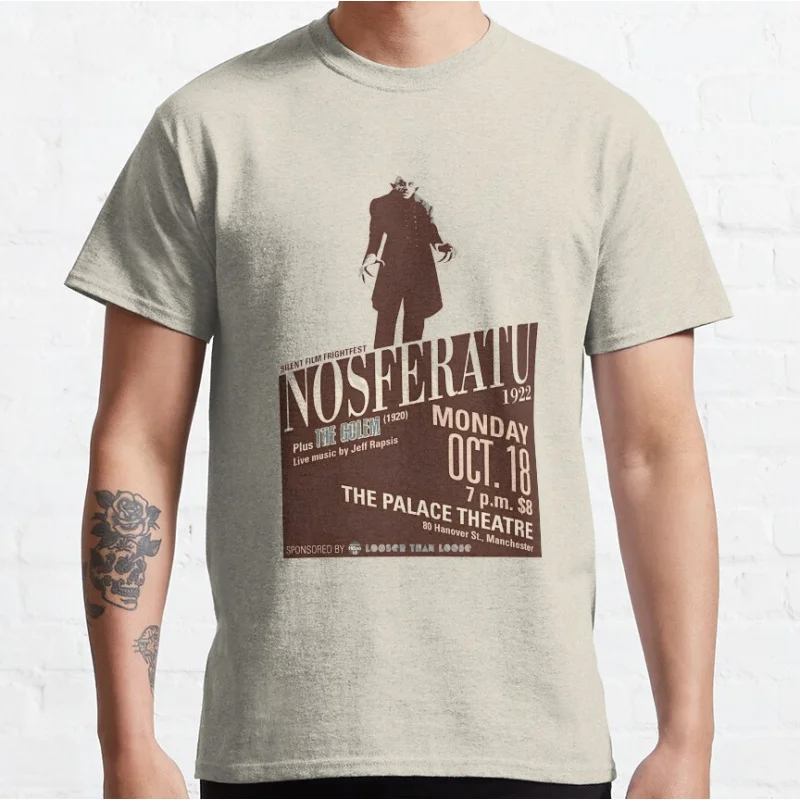Horror Movie Nosferatu Vampire cult graphic t shirts Gothic Aesthetic The Mystery Hunter scary halloween tops All size S-6XL