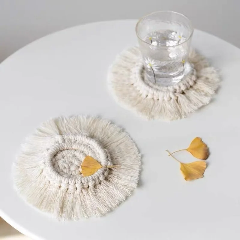 Чайный коврик с кисточками Плетеный в богемном стиле модный кофейный домашний