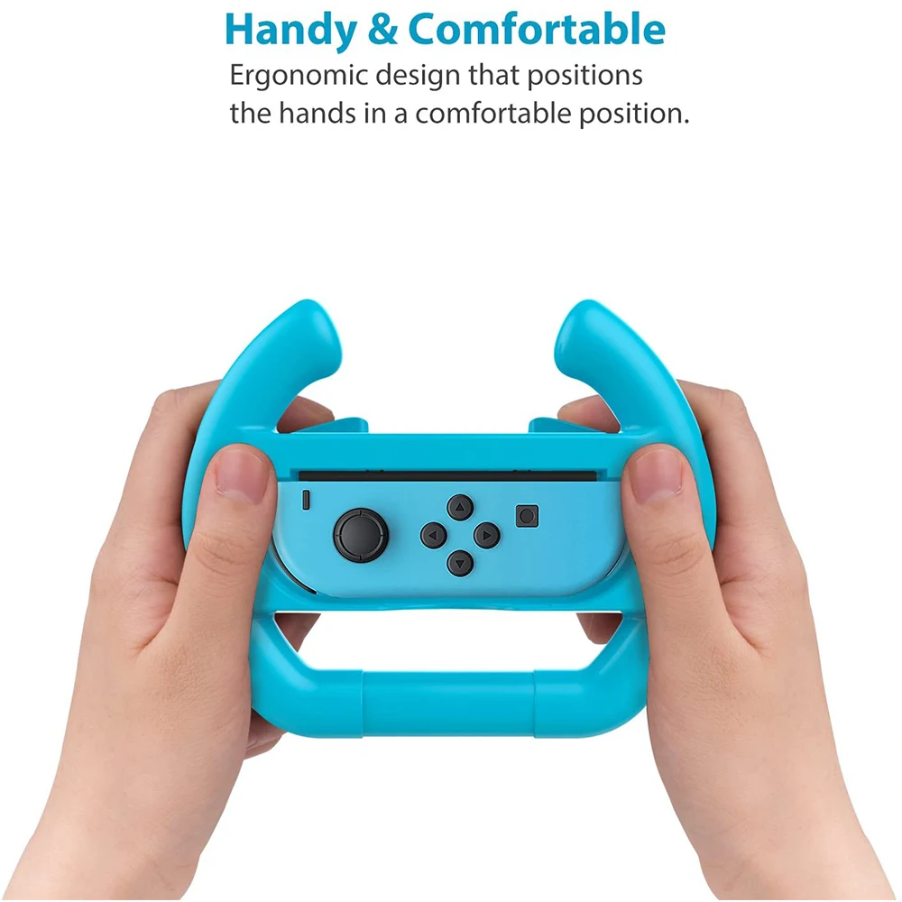 

New 2PCS Joycon Controller Grip Racing Steering Wheel Handle Grips for Nintendo Switch OLED Joy-Con Controller Game Accessories
