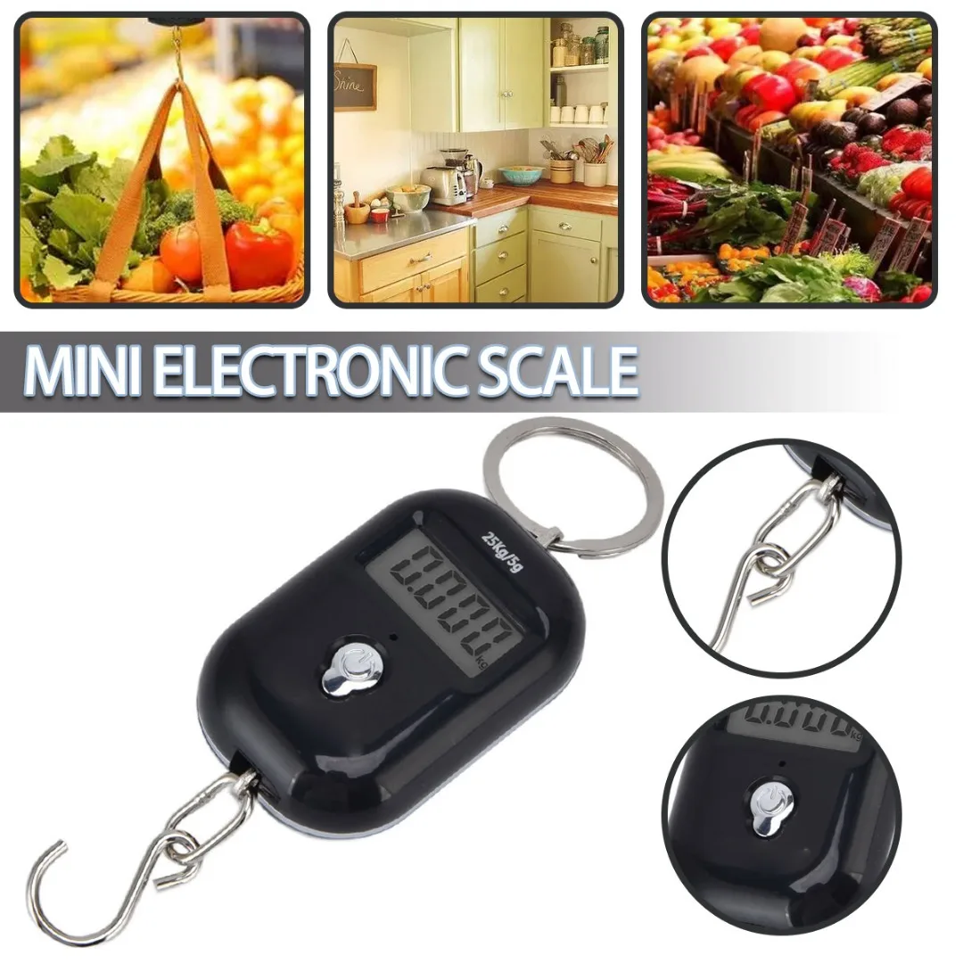 

LCD Digital Electronic Scale Portable Fishing Weights Keychain Luggage Scales Household kitchen Mini Weighting Steelyard Tool