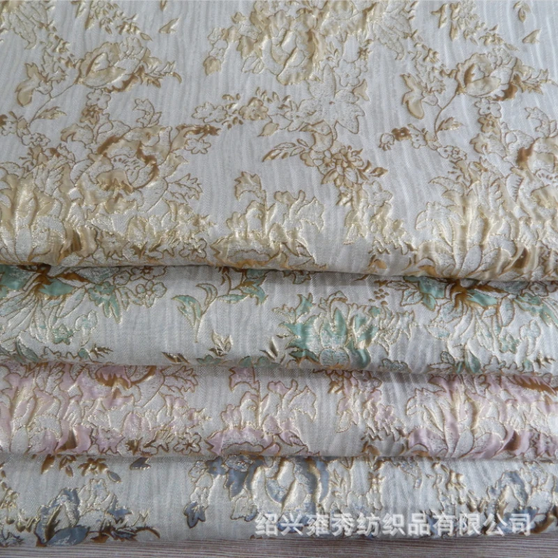 

400*140cm100% Polyester Gold Thread Jacquard Garment Fabrics Furniture Upholstery Sewing Dress Cheongsam Cushion Dress Patchwork