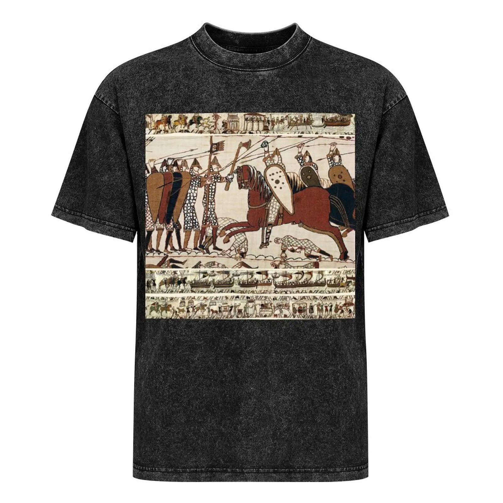 Футболка THE BAYEUX TAPESTRY BATTLE OF HASTINGS футболка NORMAN KNIGHTS COMBATTING HORSEBACK новое издание мужские