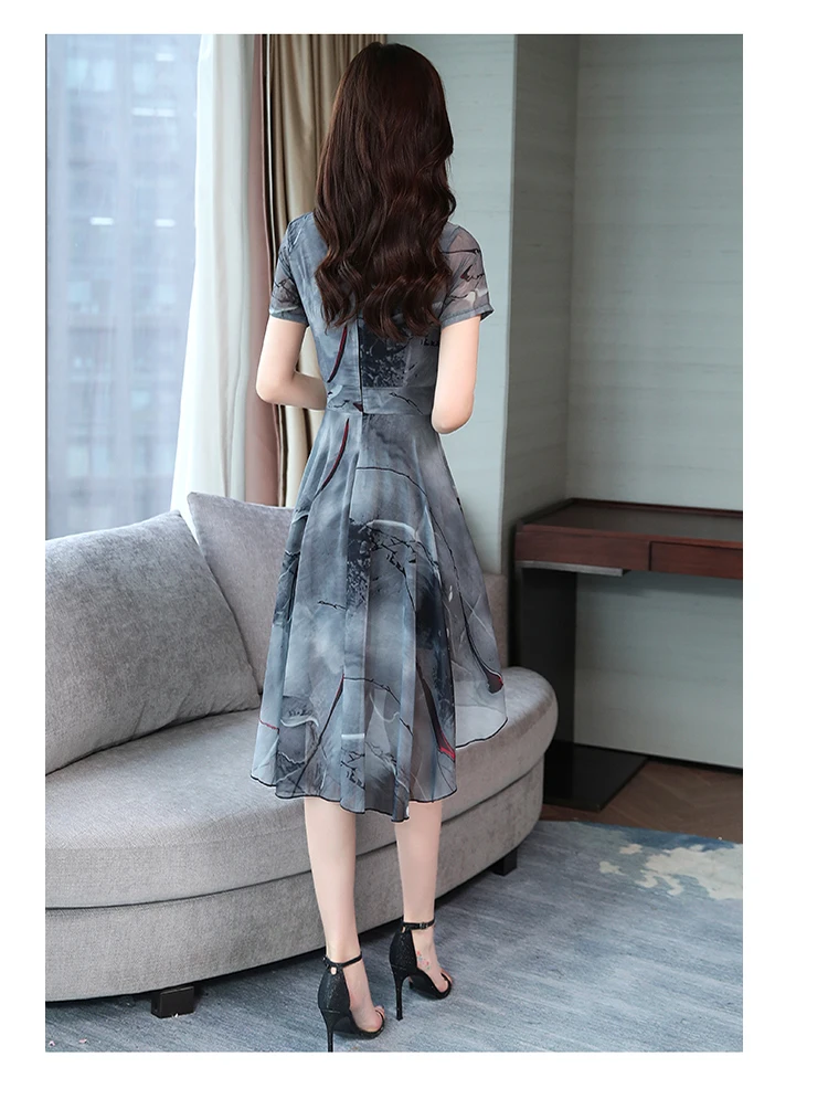 Летнее платье новинка 2022 женская одежда модное тонкое шифоновое с коротким