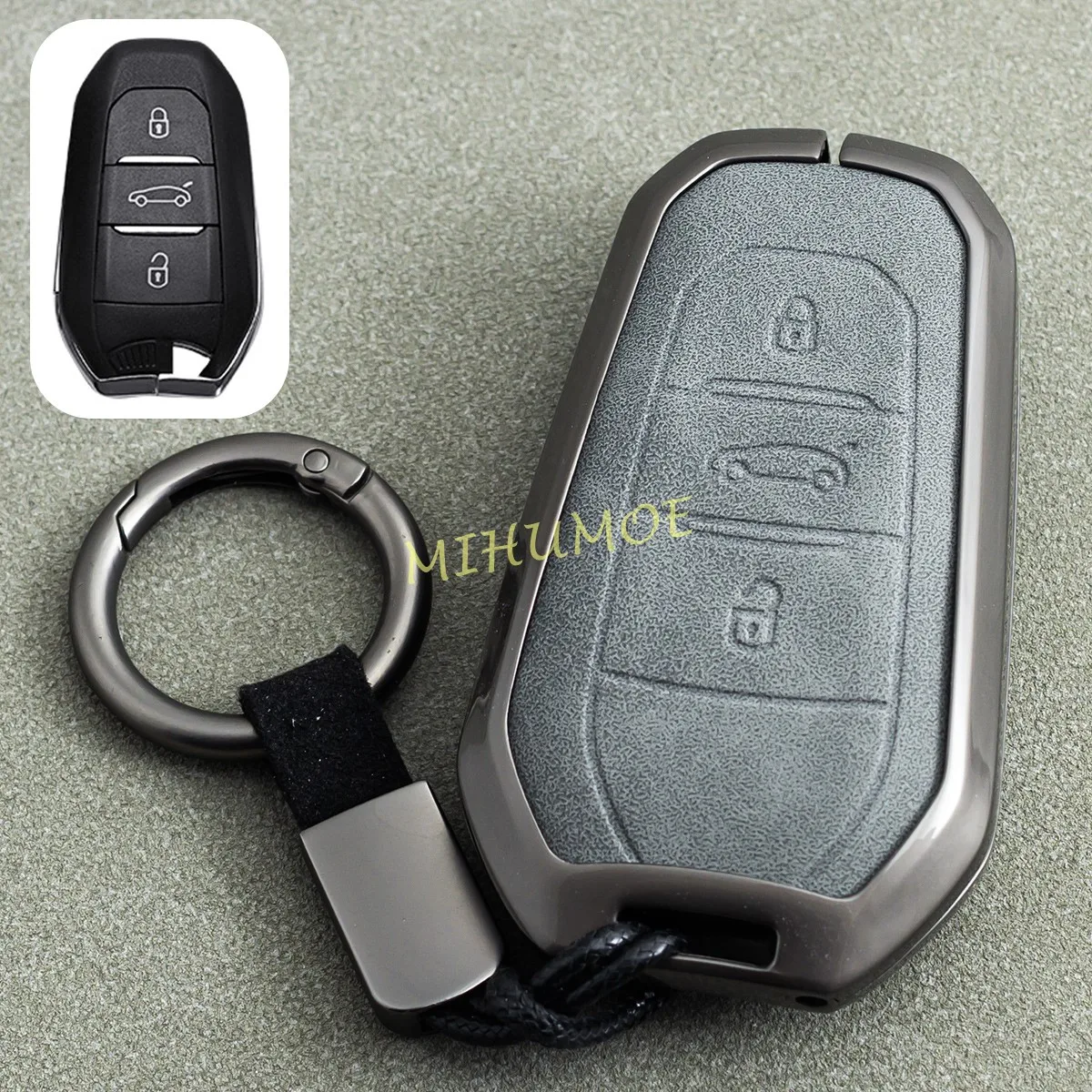 

Металлический кожаный брелок для ключей для Peugeot 208 308 508 2008 3008 Citroen C3 C5 Aircross C4 Picasso DS3 DS7 DS9