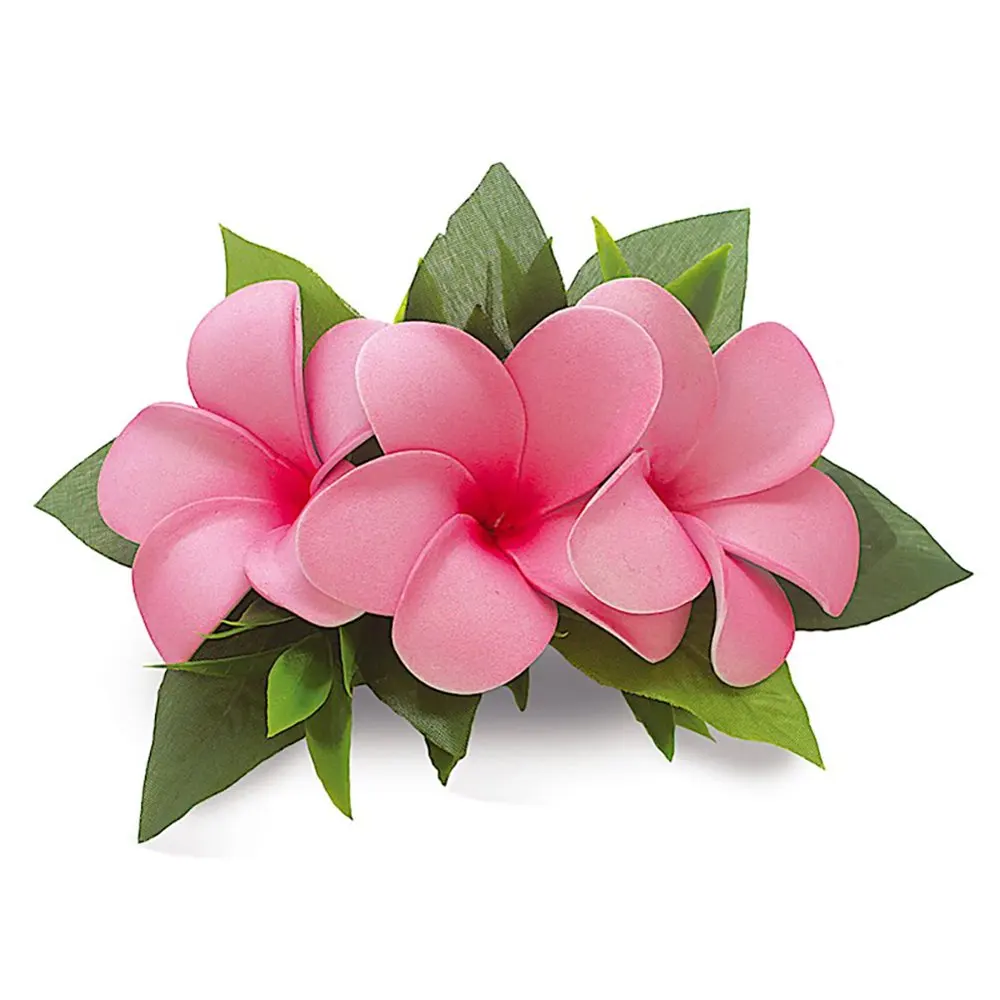 

free shipping Hawaii Hair Clip Foam Flower Cluster Plumeria Pink