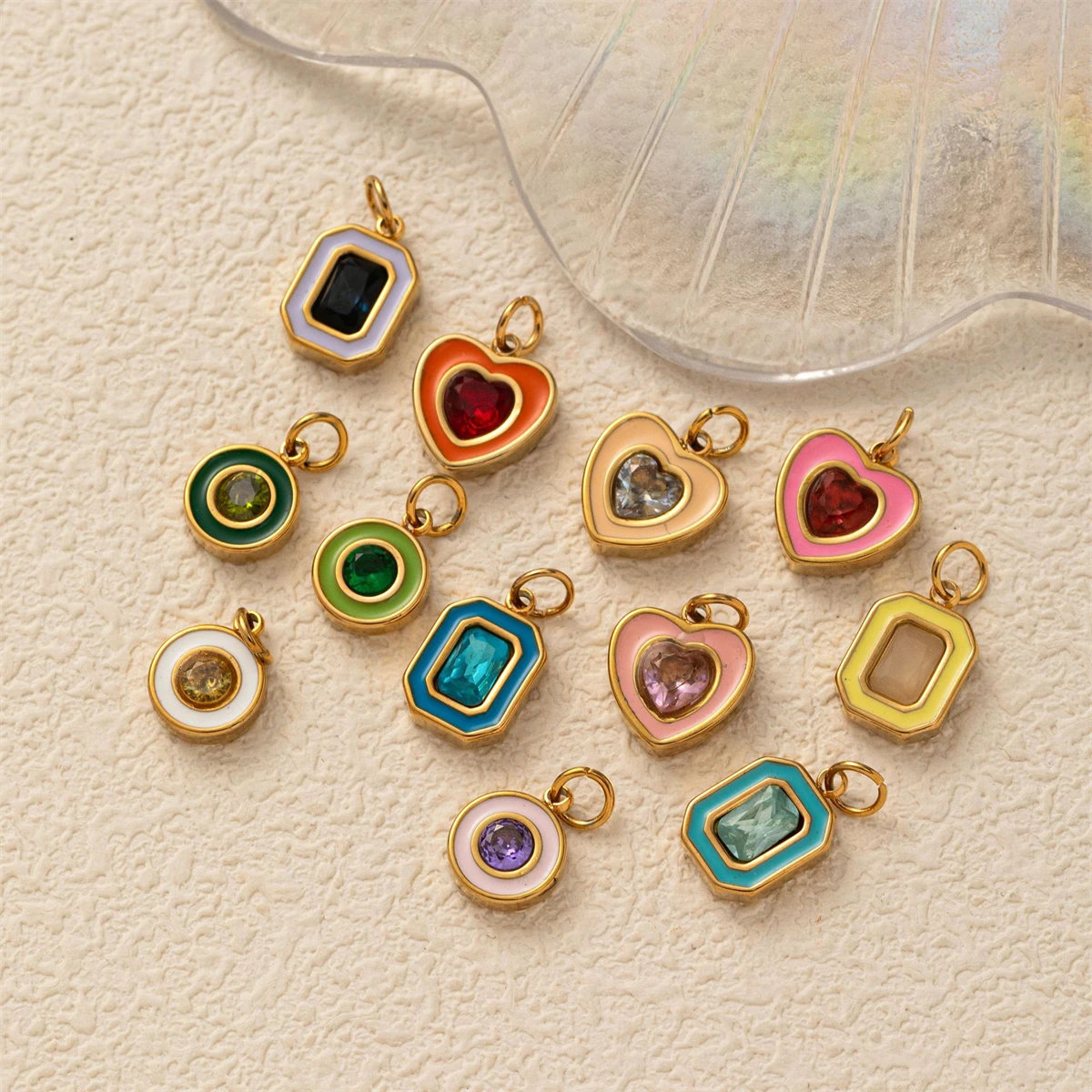 Кулон ручной работы DIY декабрьский кристалл лунный камень из нержавеющей стали с