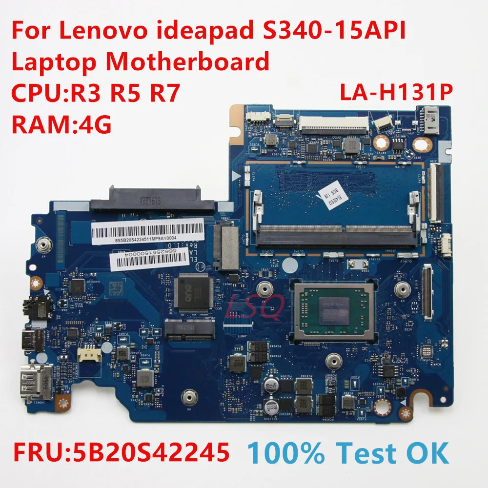 

LA-H131P для Lenovo Ideapad S340-15API материнская плата для ноутбука с процессором: R3 R5 R7 FRU:5B20S42245 100% ТЕСТ ОК