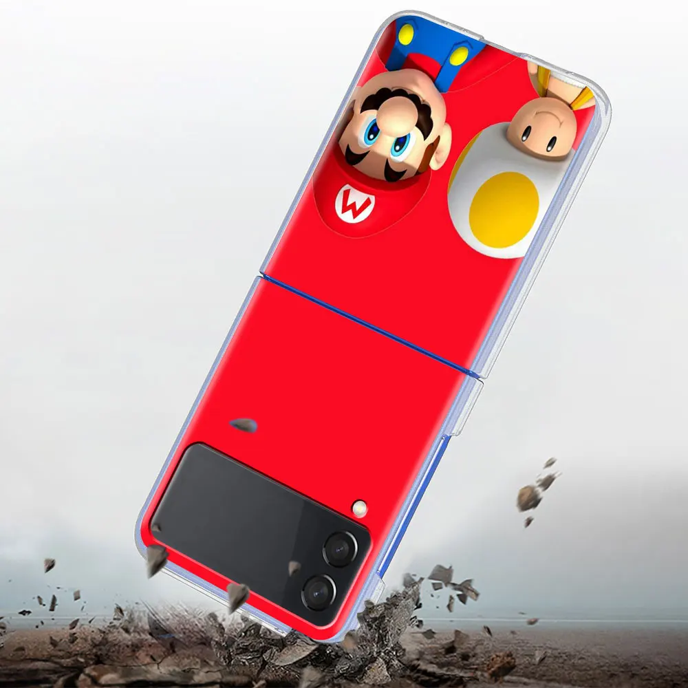 Игровой чехол Super Mario для Samsung Galaxy Z Flip 3 5G прозрачный жесткий сотового телефона ZFlip3