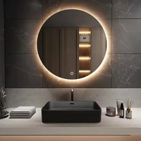 smart round mirror wall hanging bathroom led bedroom makeup mirror touch defogging espejo maquillaje luz light mirror eb5bm