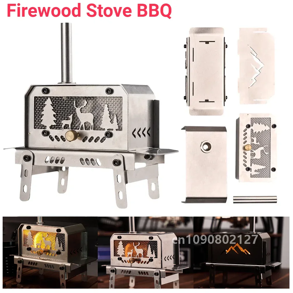 Уличная дровяная печь мини-палатка с дымоходом угольная держатель для