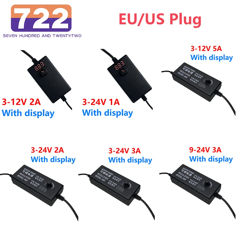

220V To 12V Led Adjustable Power Supply Adapter 12 V Volt AC To DC Power Supply 3V 9V 12V 24V 1A 2A 5A Power Supply Adapter