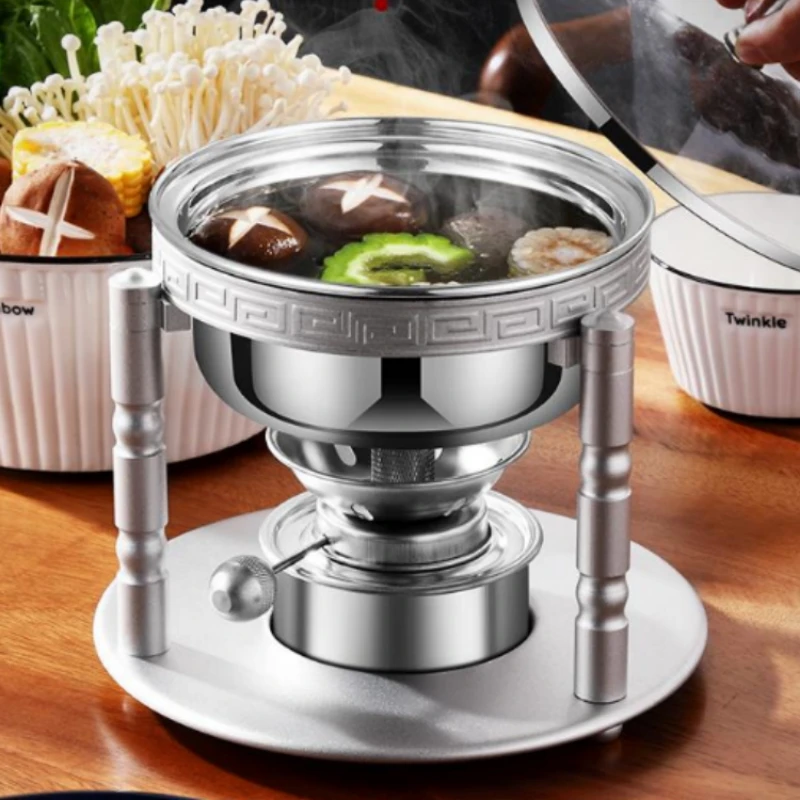 

Alcohol stove small pot single person hot pot one person one pot self-service home small student dormitory outdoor alcohol pot