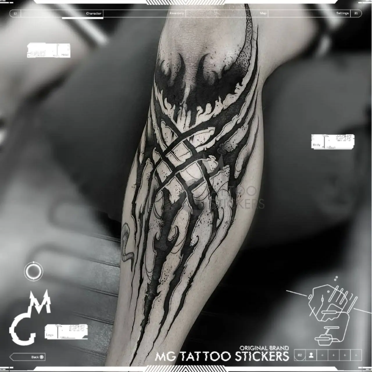 

Goth Tattoos Mystic Totem Temporary Tattoos for Women Man Arm Leg Art Tattoo Waterproof Tattoo Stickers Geometry Fake Tattoo