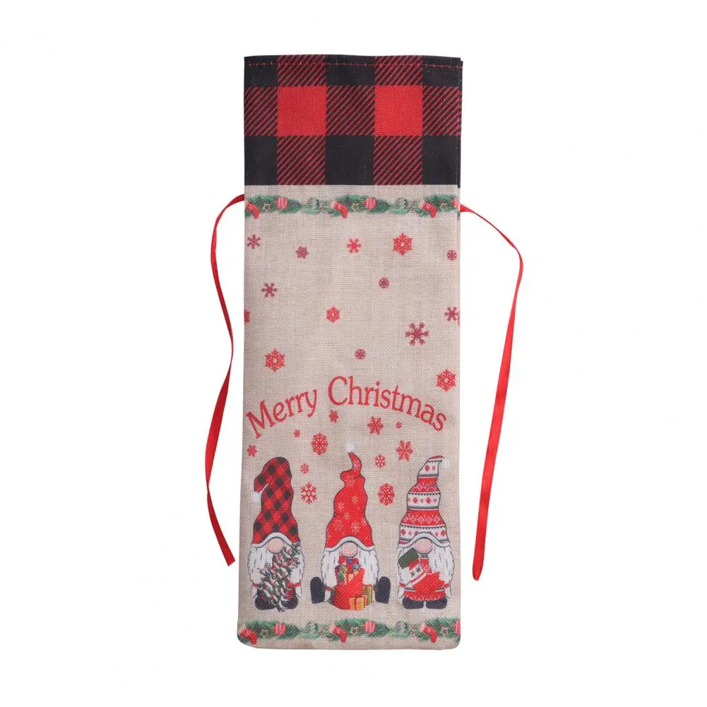 

Christmas Wine Bottle Cover Cute Nice Appearance Dress Up Home Decoration Champagne Bottle Cover Wine Bottle Cover