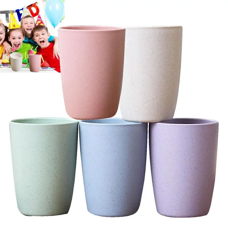 

Wheat Straw Coffee Cups Unbreakable Drinking Cups 5 Different Colors Reusable Healthy Drinking Mugs Eco-friendly Mugs Party Cups