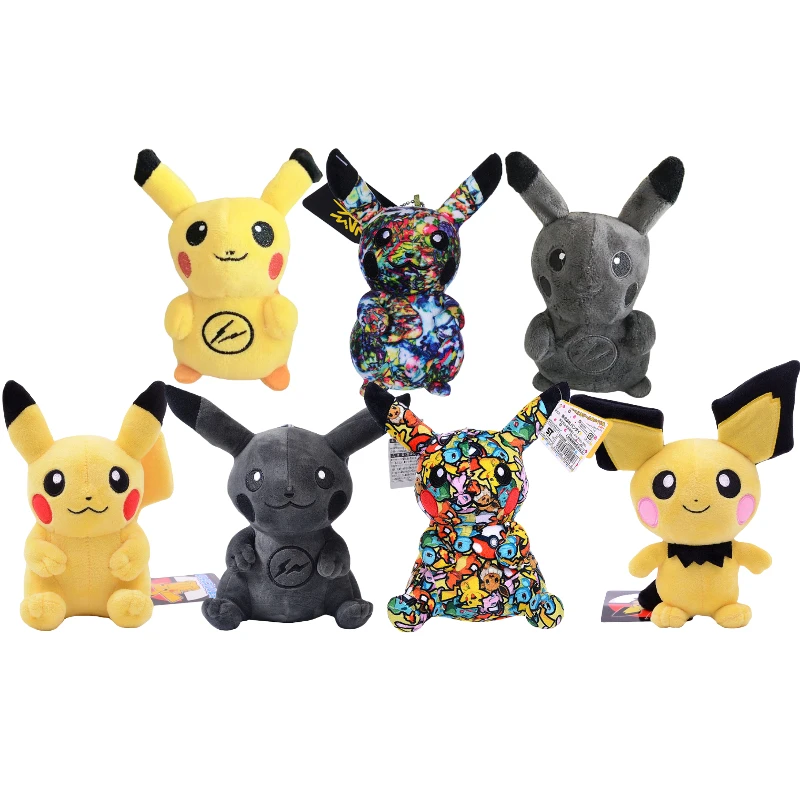 

Pokemon Dark Lightning Pikachu Pichu Cartoon Cute Graffiti Anime Figure Stuffed Plush Dolls Pendant Toys Boy Girl Kids Gift