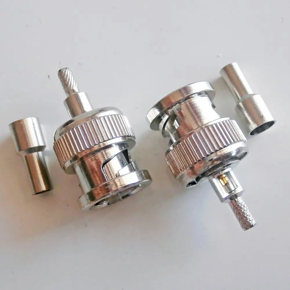 

RF Q9 BNC Connector BNC Male plug Window Crimp For RG316 RG174 RG179 LMR100 Cable Straight Nickel Plated Brass Adapters