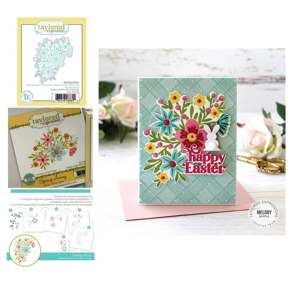 

2022 Hot Sale Metal Cutting Dies Scrapbook Diary Decorate Embossing Spring Array Stencil Diy Gift Card Craft Reusable Stamps Set