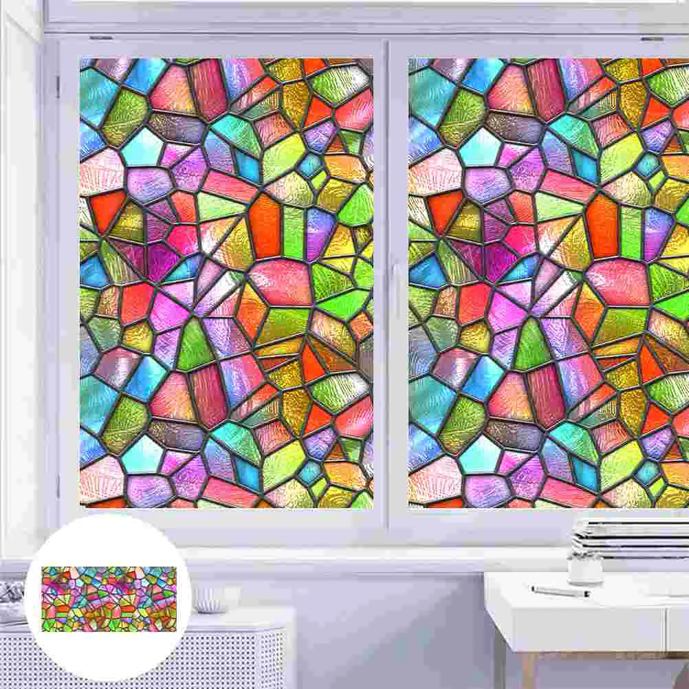 

Film Window Privacy Bathroom Sticker Glass Protection Static Windows Decorative Frosted Uv Clings Flower Mirror Vinyl Cling