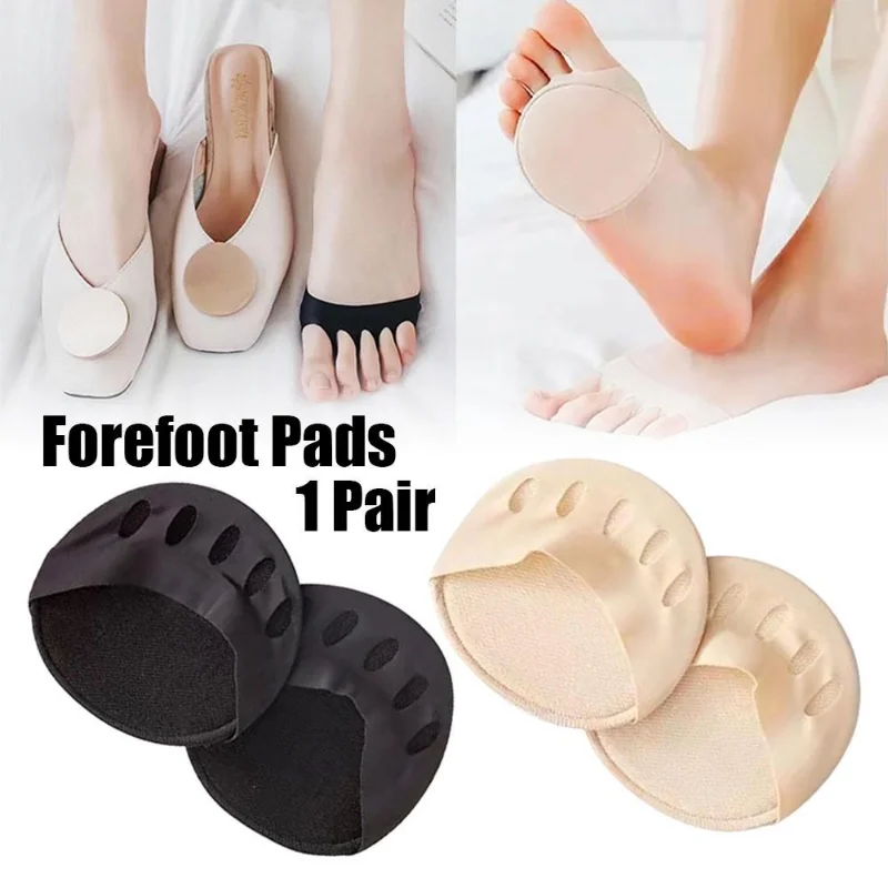 

2Pcs Five Toes Forefoot Pads for Women High Heels Half Insoles Invisible Foot Pain Care Absorbs Shock Socks Toe Pad Inserts
