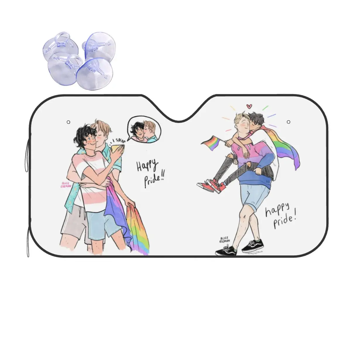 

Heartstopper Sunshade Windscreen Anime Lgbt Yaoi Cute Cover Front Block Window 76x140cm Sun Visor Car-styling