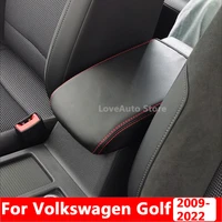 for volkswagen vw golf 8 mk8 77 5 mk7 6 mk6 car central armrest box protective leather cover interior decorative pad 2009 2022