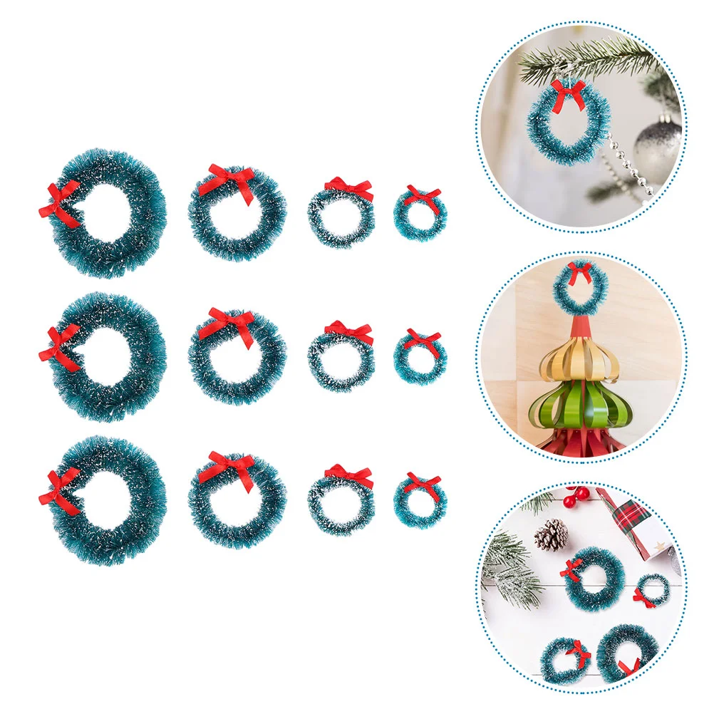 

Christmas Wreath Miniwreaths Bottle Holder Miniature Garland Pine Hanging Stand Scarfdecoration Brush Tree Holiday Pillarrings