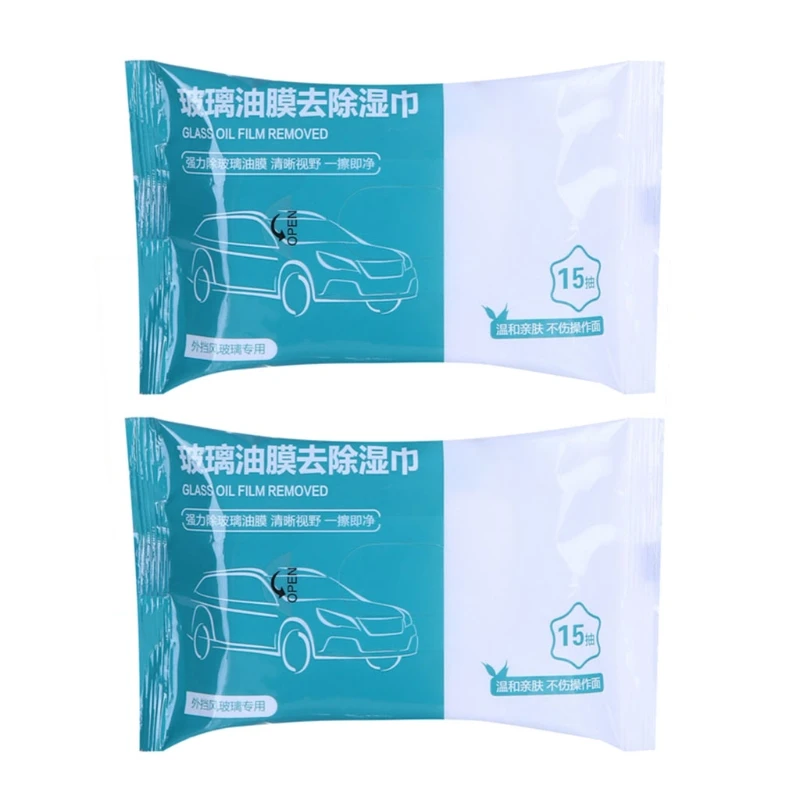 

2Packs Glass Coating Polish Tissue Windshield Cleaner Car Glass Oil Film Remover Repair Renovation Tissue