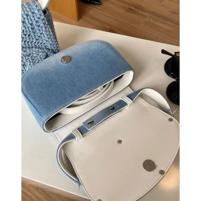 Женская Роскошная синяя джинсовая сумка женская уличная под плечо через с одной