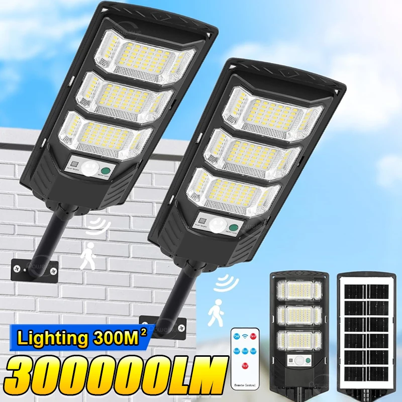 30000LM Супер Яркая Солнечная Лампа С Датчиком Движения Водонепроницаемый