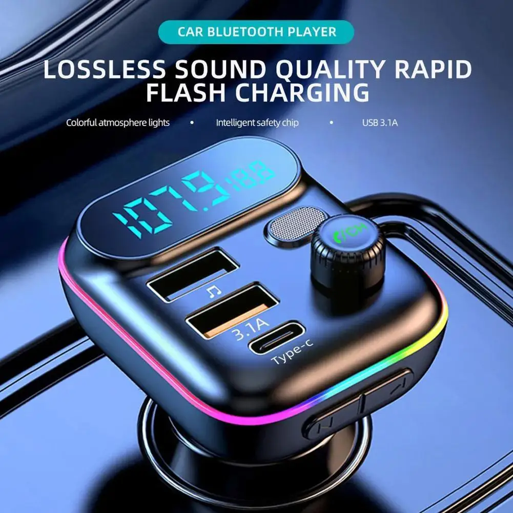 

Автомобильный FM-передатчик Bluetooth 5,0 с двумя USB-портами